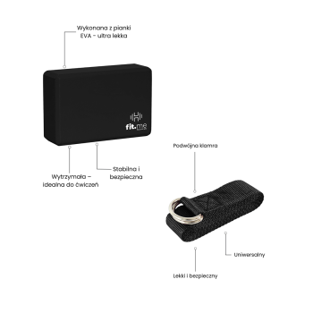 Maty do jogi Zestaw do jogi Premium Czarny Słoń Czarny słoń