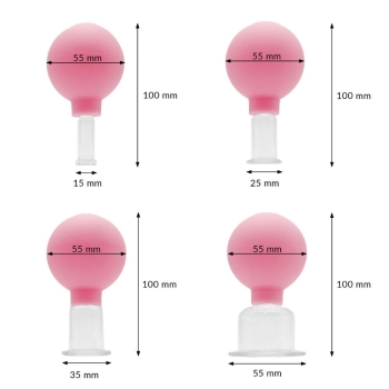 Bańki Bańki z gruszką do masażu twarzy i ciała różowe Różowy