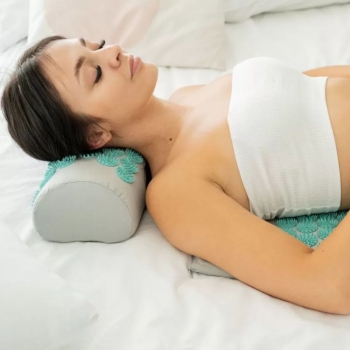 Maty do akupresury Akumata długa mata do akupresury z poduszką czarno - miętowa szaro - miętowa