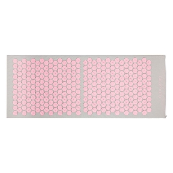 Maty do akupresury Akumata długa mata do akupresury z poduszką szaro - różowa szaro - różowa