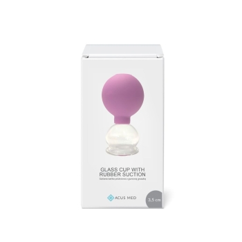 Bańki Szklana bańka próżniowa z gumową gruszką 3,5 cm fioletowa Fioletowy