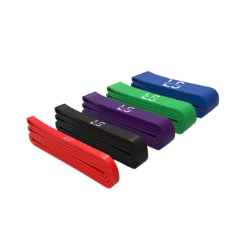 Gumy oporowe Zestaw 5 długich gum oporowych do ćwiczeń Power Band wielokolorowy