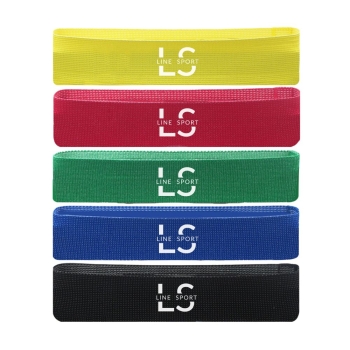 Gumy oporowe Zestaw 5 gum oporowych do ćwiczeń - taśmy materiałowe wielokolorowy