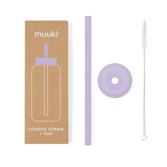 Butelki na wodę Lounge Straw+Cap Pastel Lilac 500 ml