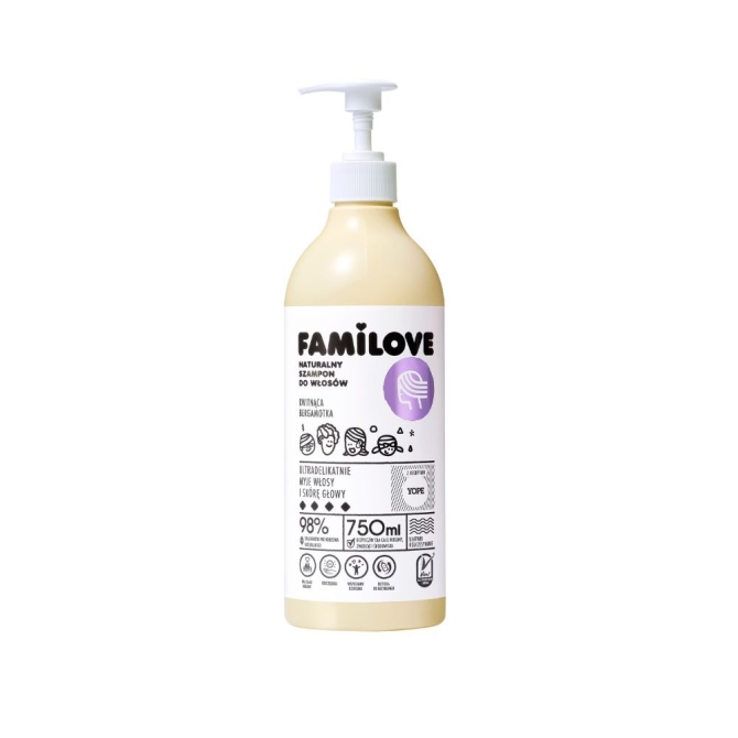 Szampony do włosów Familove Naturalny szampon do włosów Kwitnąca bergamotka 750 ml