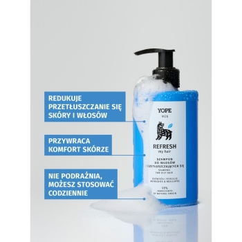 Szampony do włosów Men Refresh My Hair Przetłuszczanie Szampon do włosów 300 ml