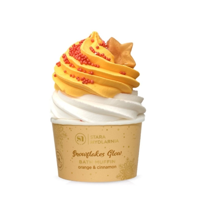 Kule do kąpieli Snowflakes Glow Orange & Cinnamon Bath Muffin 200 g | Aelia Duty Free Kule do kąpieli Snowflakes Glow Orange & Cinnamon Bath Muffin 200 g
