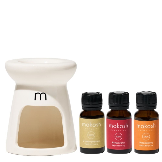 Aromaty do wnętrz Zestaw z kominkiem ceramicznym i 3 olejkami eterycznymi | Aelia Duty Free Aromaty do wnętrz Zestaw z kominkiem ceramicznym i 3 olejkami eterycznymi