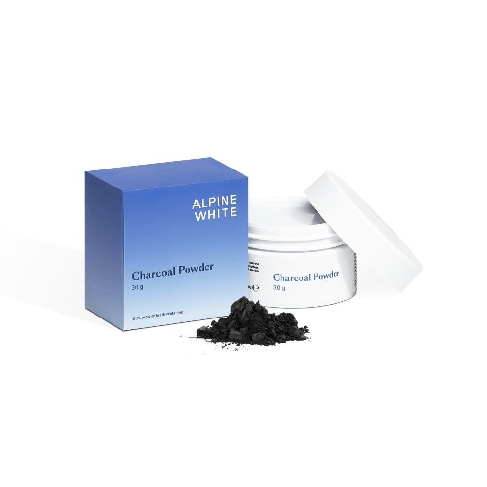 Alpine White Charcoal Powder Proszek do wybielania zębów Higiena jamy ustnej 30g