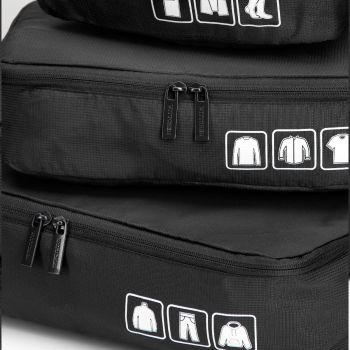 Torby Zestaw Organizerów Podróżnych Czarny Czarny 