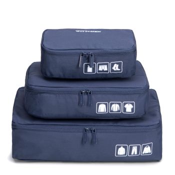 Torby Zestaw Organizerów Podróżnych Granatowy Granatowy