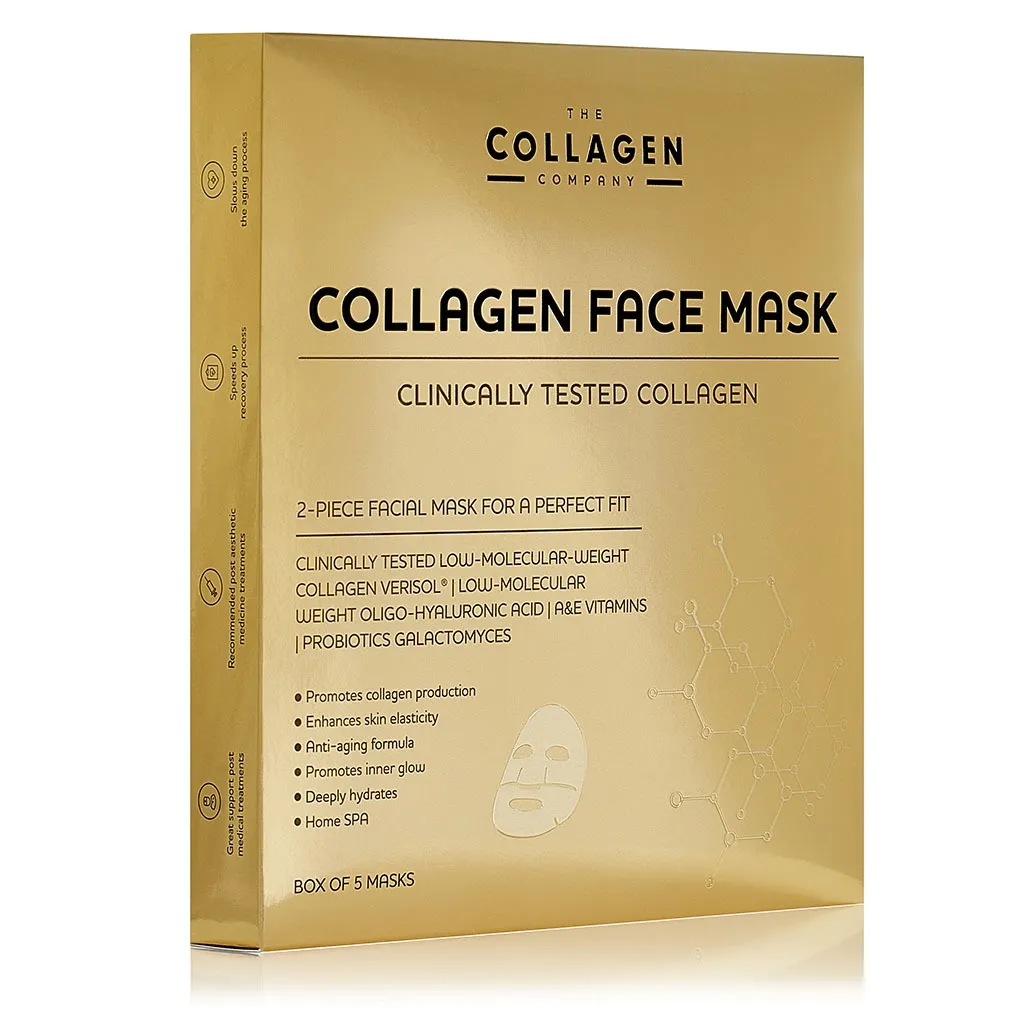 Тканевые маски для лица The Collagen Company, коллагеновые, увлажняющие, 5 шт