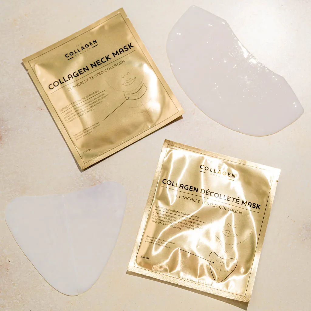 Тканевые маски для шеи и декольте The Collagen Company, коллагеновые, увлажняющие, 5 пар — фото 2