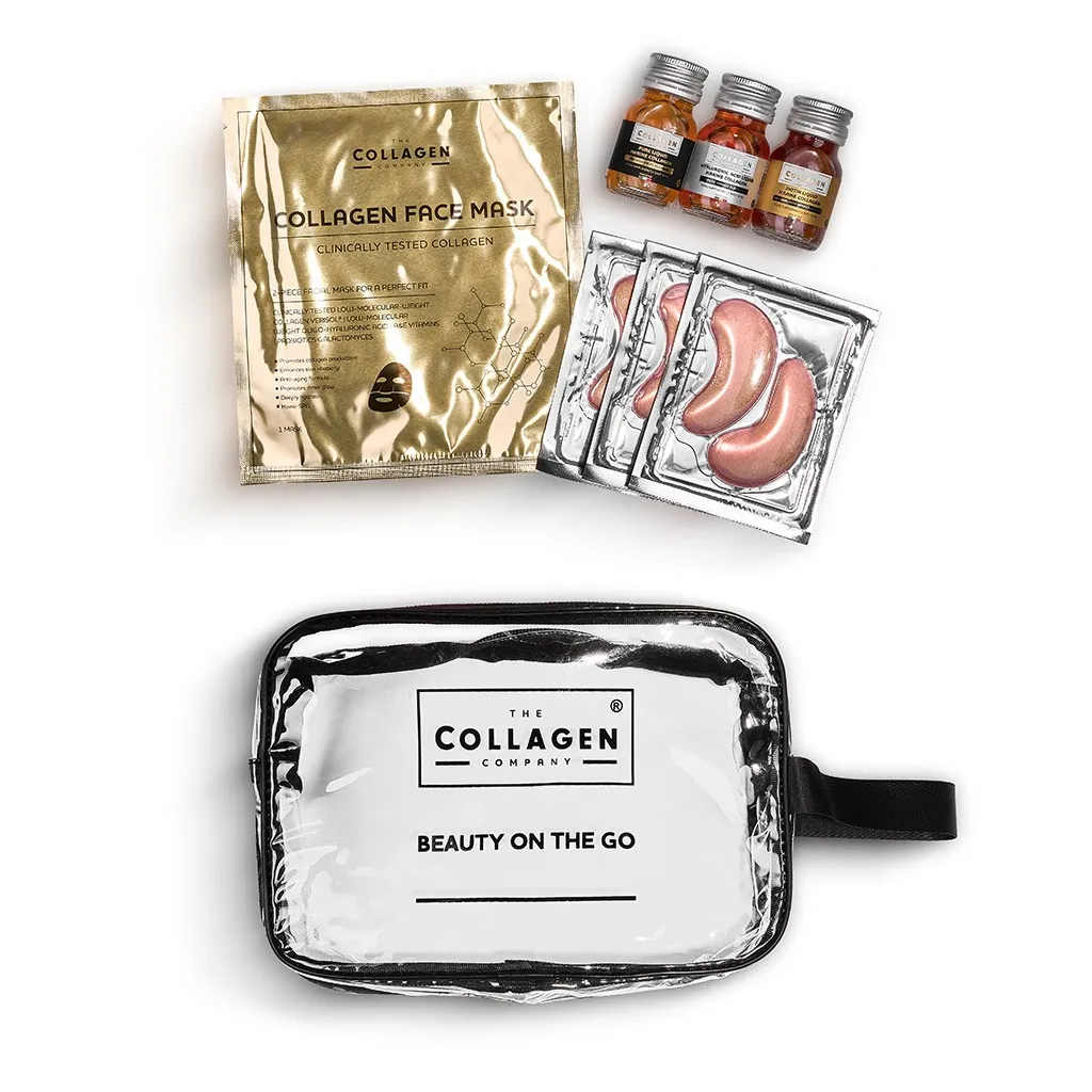 Набор в косметичке The Collagen Company Beauty Set On The Go, коллагеновые шоты, маска и патчи — фото 3