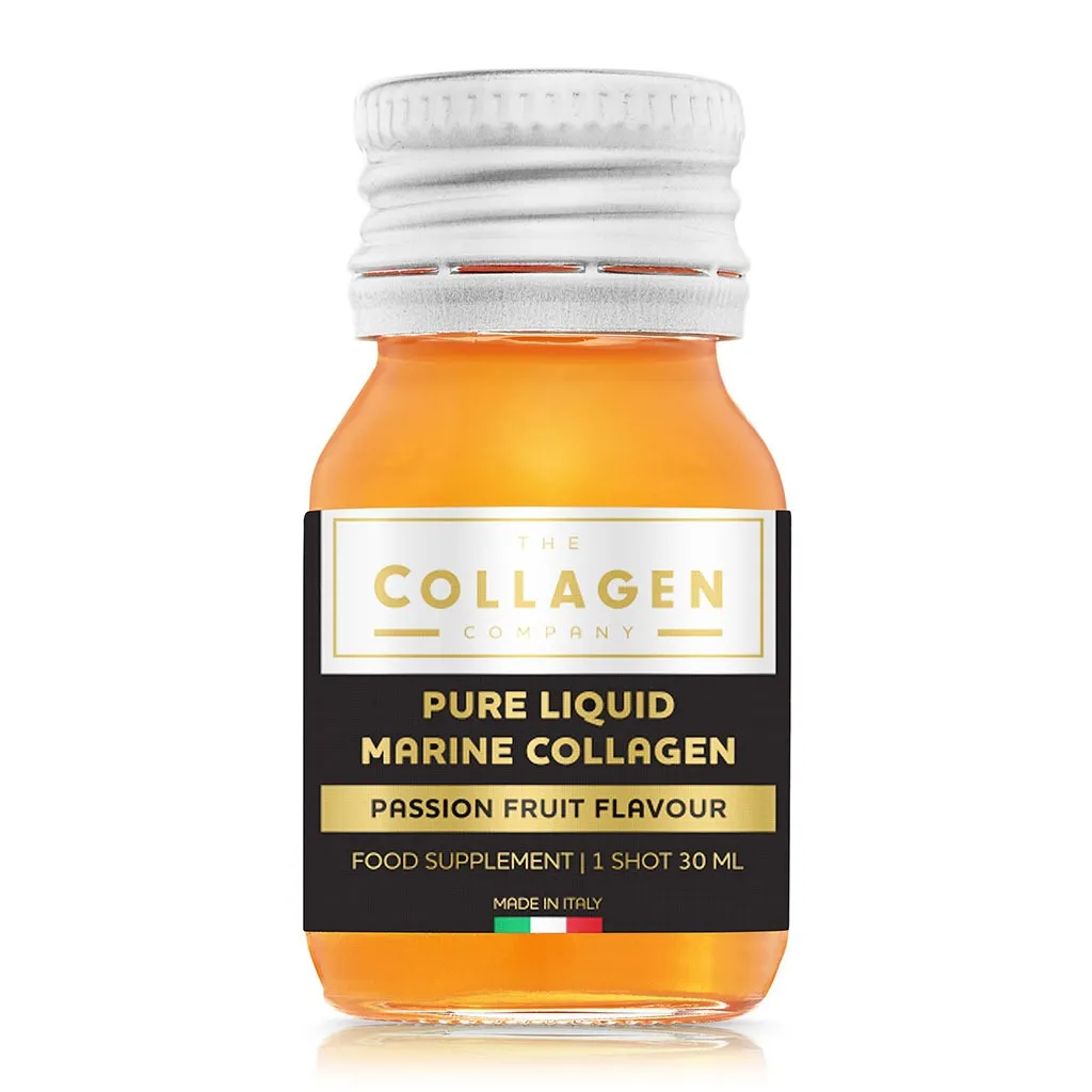 Коллаген The Collagen Company Pure Liquid Marine Collagen Black Edition 10 000 мг, маракуйя, 10 ампул по 30 мл — фото 2