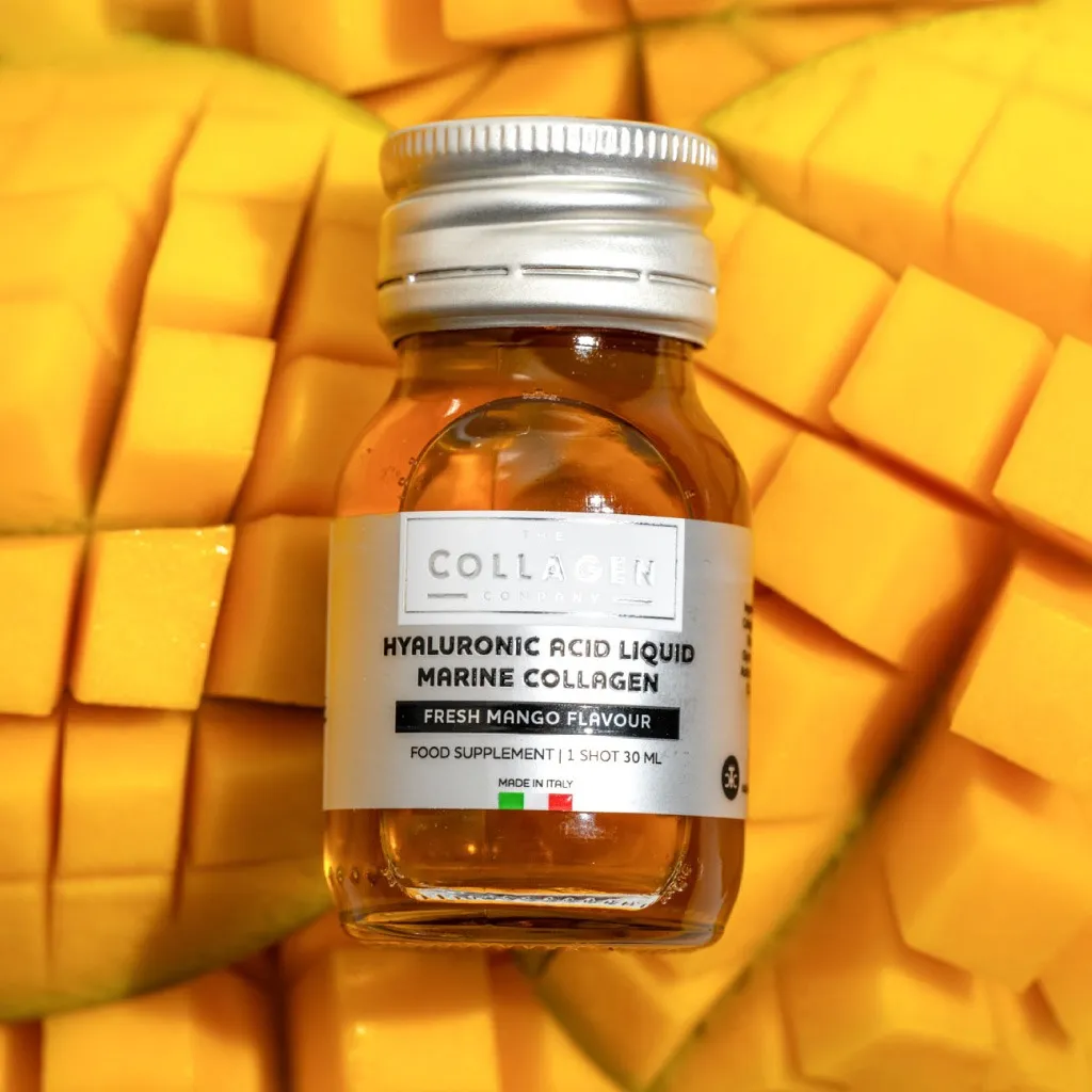 Жидкий морской коллаген The Collagen Company Liquid Marine Collagen x Power Hyaluronic, манго, 10 флаконов по 30 мл — фото 3