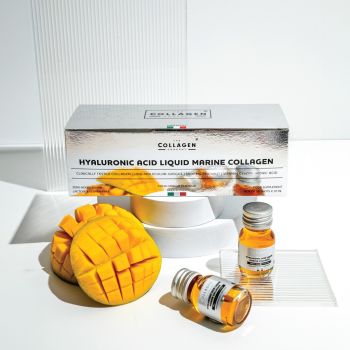 Skóra, włosy, paznokcie Płynny Kolagen Morski Z Kwasem Hialuronowym Mango 