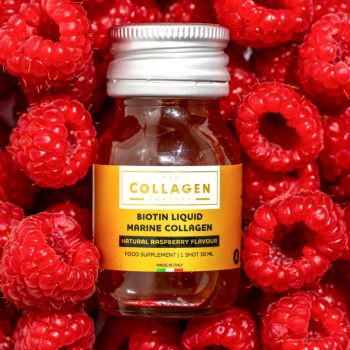 Skóra, włosy, paznokcie Płynny Kolagen Morski Z Czystą Biotyną Malina 