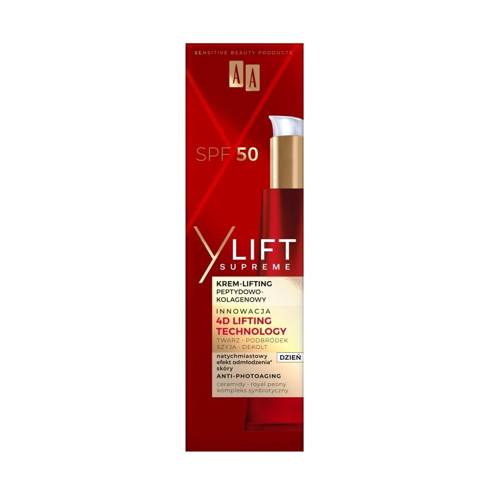 AA Sensitive Beauty Products Y Lift Supreme Krem-lifting peptydowo-kolagenowy SPF 50 — Inhaltsstoffe i ocena