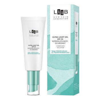 Kremy na dzień LAAB Clear Skin Solution Ultraklekki żel normalizująco-ochronny SPF 50 40 ml