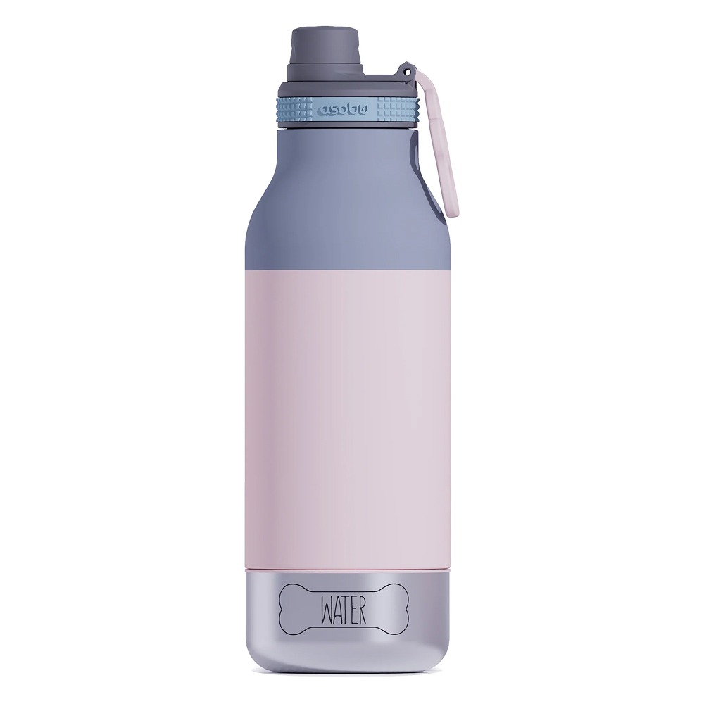Asobu Buddy Butelka termiczna z miskami dla psa Pastel Pink 1l