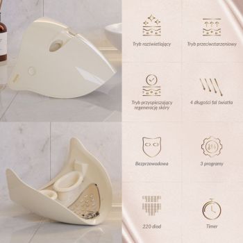 Maski LED ALVA Maska LED do terapii światłem poprawiająca kondycję skóry twarzy 