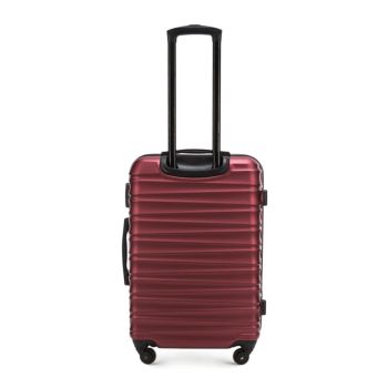 Walizki Średnia walizka z ABS-u Bordowa 65 l