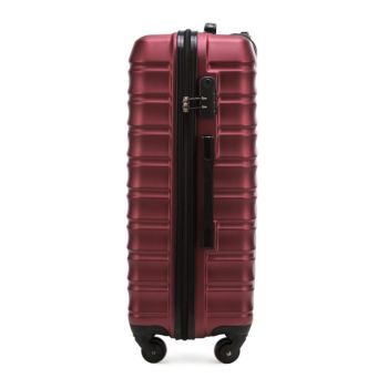 Walizki Średnia walizka z ABS-u Bordowa 65 l
