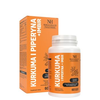Witaminy i minerały Kurkuma i pipieryna + imbir 60 kapsułek 