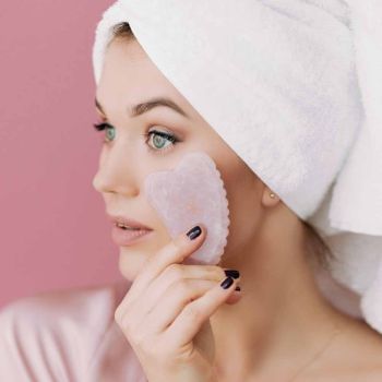 Akcesoria do masażu twarzy Gua Sha Kwarc płytka do masażu twarzy 