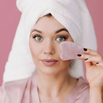 Akcesoria do masażu twarzy Gua Sha Kwarc płytka do masażu twarzy 