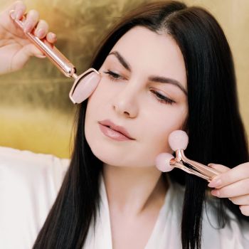 Akcesoria Roller Pulsacyjny Z Kwarcu Różowego – Rose Gold 