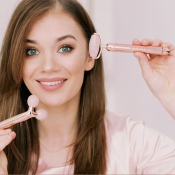 Akcesoria Roller Pulsacyjny Z Kwarcu Różowego – Rose Gold 