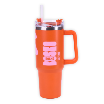 Kubki termiczne Kubek termiczny ze słomką Pomarańczowy 890 ml