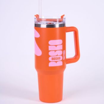 Kubki termiczne Kubek termiczny ze słomką Pomarańczowy 890 ml