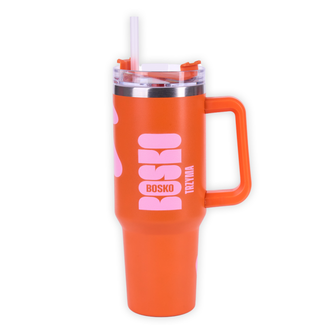 Kubki termiczne Kubek termiczny ze słomką Pomarańczowy 890 ml
