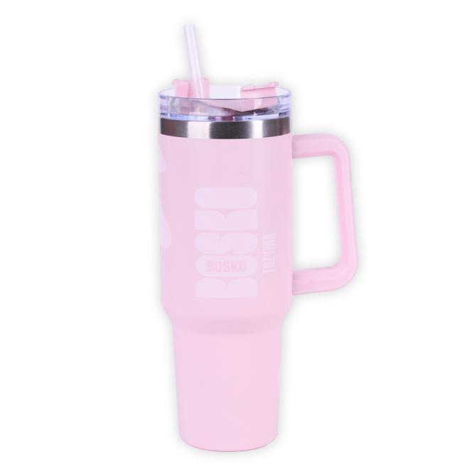 Kubki termiczne Kubek termiczny ze słomką Różowy 890 ml