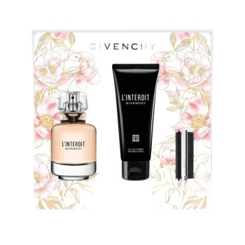 Zestaw prezentowy dla niej L'Interdit Women's Fragrance Set Eau De Parfum & Body Milk & Lipstick Set 