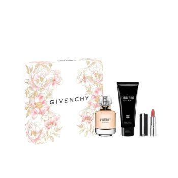 Zestaw prezentowy dla niej L'Interdit Women's Fragrance Set Eau De Parfum & Body Milk & Lipstick Set 