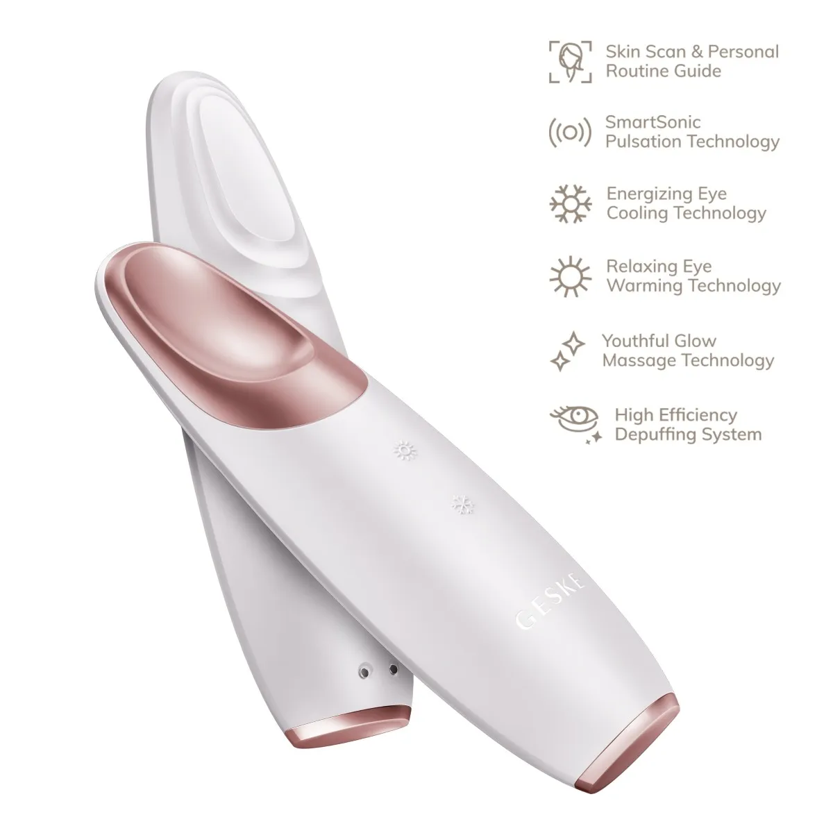 Массажёр для области вокруг глаз Geske Warm & Cool Eye Energizer 6 in 1 Starlight, тепло и холод — фото 3