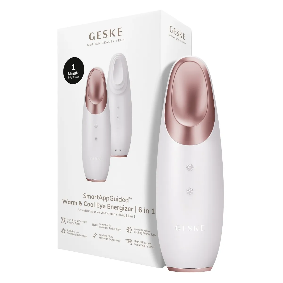 Массажёр для области вокруг глаз Geske Warm & Cool Eye Energizer 6 in 1 Starlight, тепло и холод — фото 2