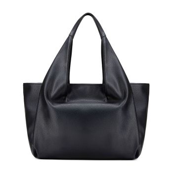 Torby Elegancka damska shopperka z imitacji skóry Czarna Czarny 
