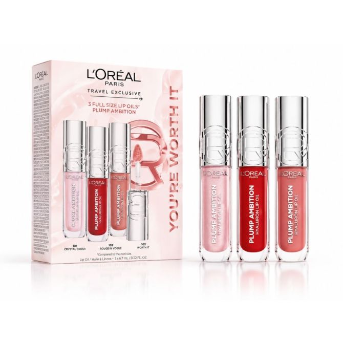 Zestawy do makijażu 3 Full Size Lip Oils Plump Ambition Travel Exclusive Set