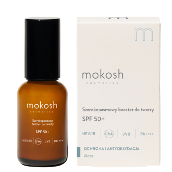 Serum do twarzy Szerokopasmowy booster SPF 50+ do twarzy "Aloes" 30 ml