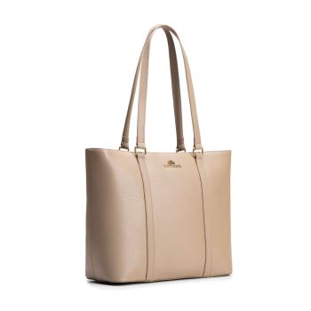 Torby Elegancka torebka Shopper Beżowa Beżowy