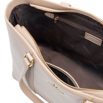 Torby Elegancka torebka Shopper Beżowa Beżowy