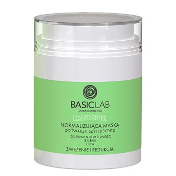 Maseczki w kremie Normalizująca maska do twarzy, szyi i dekoltu, 10% Fermentu ryżowego, 2% BHA, CICA, Zwężenie i Redukcja 50 ml