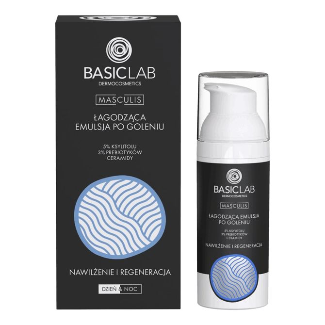 Balsamy po goleniu Masculis łagodząca emulsja po goleniu 5% ksylitolu, 3% prebiotyków i ceramidy nawilżenie i regeneracja 50 ml
