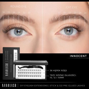 Akcesoria do makijażu DIY Eyelash Extensions Stick & Go Pre-Glued Lashes Innocent Black 77 g