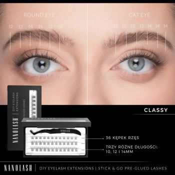 Akcesoria do makijażu DIY Eyelash Extensions Stick & Go Pre-Glued Lashes Classy Black 77 g